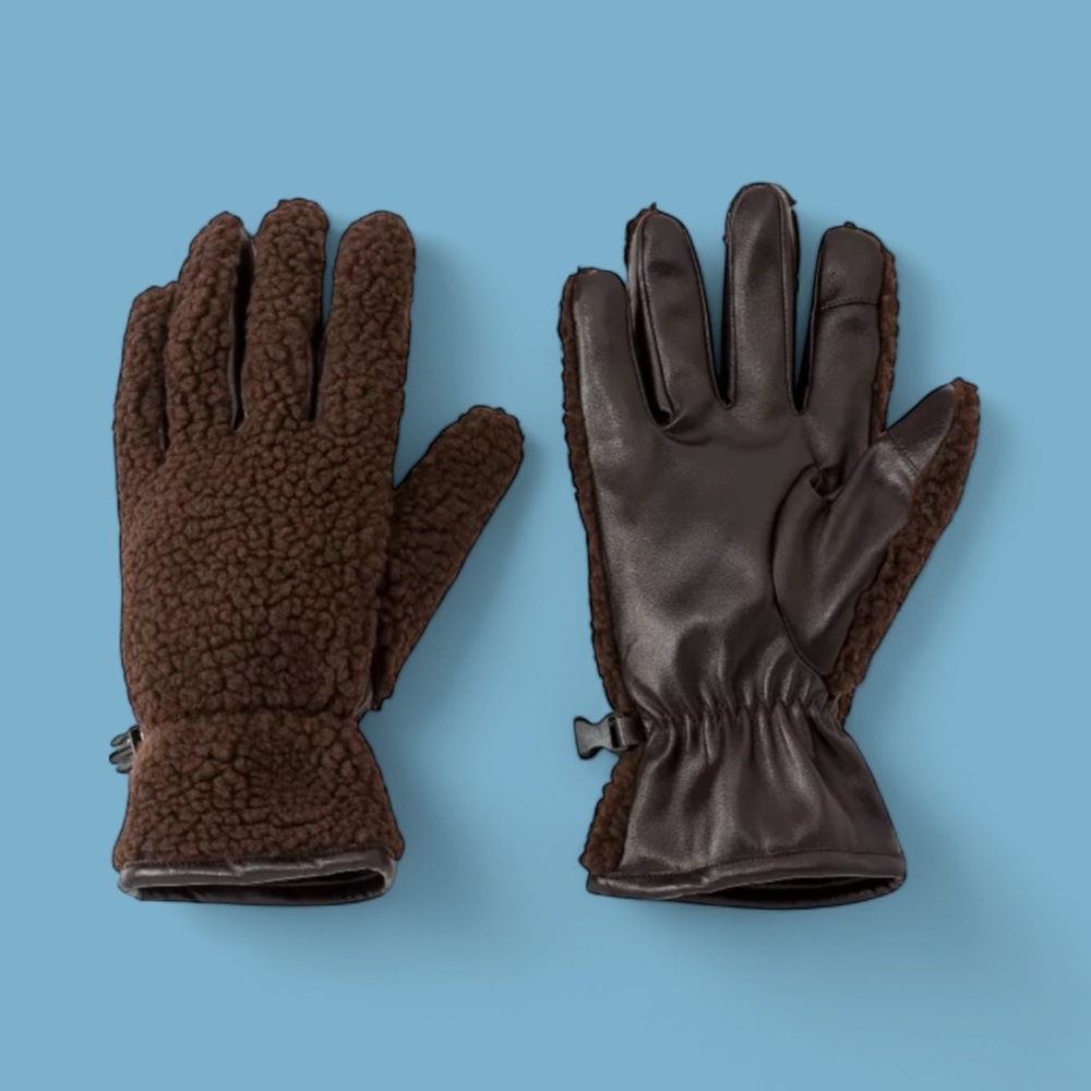Goodfellow NWT Sealed in Packaging Brown Fleece Winter Gloves Size L/XL NEW GIFT